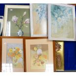A collection of framed prints: with still life study theme(6)
