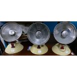 A series of 3 The Barber London Heat Lamps(decoration pieces only)