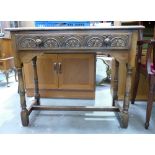 Priory style single draw hall table