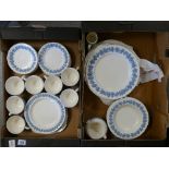 A collection of Wedgwood Queensware to include: Tea & Dinner ware( 2 trays)