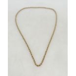 9ct belcher necklace,length 62cm ,7.1 grams.
