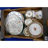 A mixed collection of items to include: Wedgwood Clio patterned footed bowl, lidded pot,