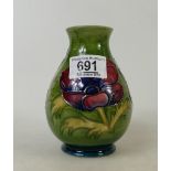 Moorcroft Clematis on green ground vase,