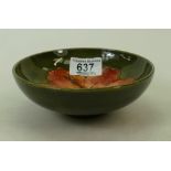 Walter Moorcroft Hibiscus Bowl: with light flambe glaze.