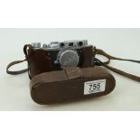 FED NKVD SSSR Russian Rangefinder camera: cased serial number 37520: lens noted as a little stiff