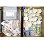 A mixed collection of items to include: Wedgwood jasperware items, commemorative mugs,