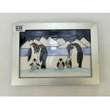 Moorcroft Family on Ice Plaque: designed by Nicola Slaney