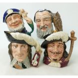 Royal Doulton Large Character jugs D'Artgnan D6691: Portos D6440,