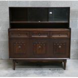 Mid Century oak glazed sideboard: