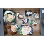 A collection of Royal Doulton character jugs to include: large Old Charlie D5420(damaged),