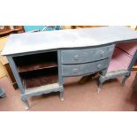 Vintage large painted mahogany queen anne style sideboard: