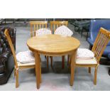 Modern Pine small round kitchen table: and matching chairs(5)
