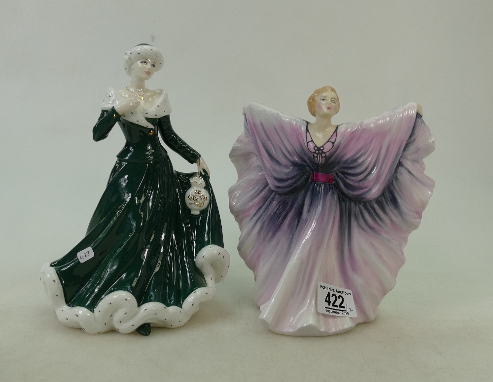 Royal Doulton lady figure Isadora HN2938 boxed together with Classic's figure Wintertime(2)