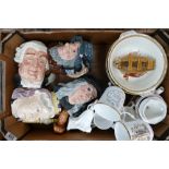 A mixed collection of items to include: Royal Doulton Seconds Character jugs, Rip Van Winkle,