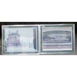 L S Lowry framed prints: titled Hillsde Wales & The Old House( the later being a print trial)(2)