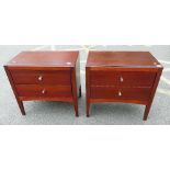 Pair of 2 drawer bedside cabinets: Size each 68 x 42 x 64cm.