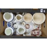 A mixed collection of items to include: Royal Doulton Booths Real Old Willow lidded pot,