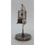 Vintage Austrian Bird Cage Clock: on stand ( in working order)