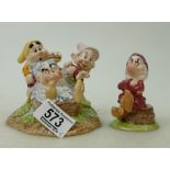 Royal Doulton Snow white figures: Grumpy SW11 and Grumpy's Bathtime SW20,