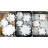 A large collection of Royal Albert Old Country Rose dinnerware: to include dinner plates,