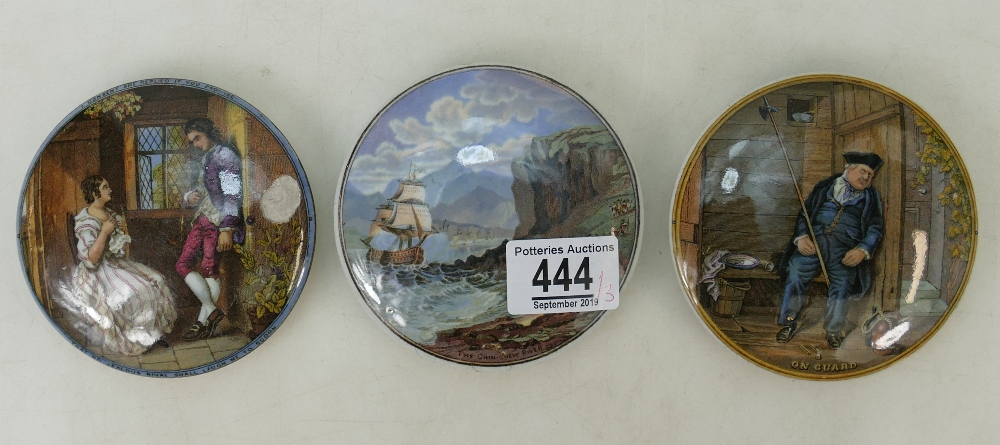 A collection of pratt ware lids: to include On Guard ( chip to inner rim),