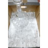 Irena crystal ships with HMS Invincible crest decanter set: complete with 6 matching wine glasses