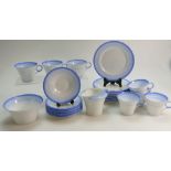 Shelley Art Deco tea set: Tea set comprising 11 side plates, 9 saucers, 7 cups,