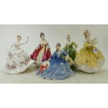 Royal Doulton Figurines The LAst Waltz HN2315: Southern Belle HN2229, Shirley HN2702,