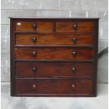 Victorian 2 over 4 mahogany chest of drawers: 3rd draw up in need of repair