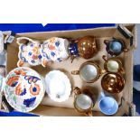 A mixed collection of items to include: early floral decorated fruit bowl & jugs,