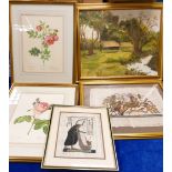 A collection of framed Artwork's to include: printed still life studies,