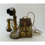 Antique Brass Candlestick Telephone: Antique telephone