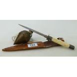 Victorian decorators plumb bob and vintage military knife: Victorian decorators plumb bob and