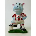 Lorna Baily POTTERMUS: Lorna Bailey figure of a Hippo in the Stoke City FC colours