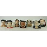 Royal Doulton Small Character Jugs Henry VIII and his 6 Wives comprising Henry D6647,