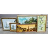A collection of framed art Work: with nautical & landscape theme(6)