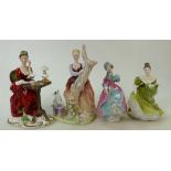 A collection of lady figures to include: Renaissance young love, dearest,