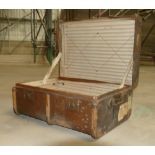 Small Wooden Bound travelling trunk