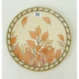 Charlotte Rhead Crown Ducal Charger : 'Autumn Leaves' - Pattern 4291,