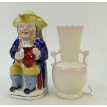 Early 20th century toby jug and Belleek