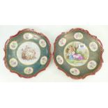 Pair of Vienna style large dishes by Kau