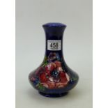 Moorcroft Anemone on blue ground lamp base: height 20cm