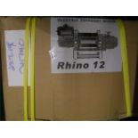 A Rhino 12 electric recovery winch: Boxed