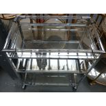 Modern 3 tiered Glass shelved Hostess Trolley: (please refer to conditions on lot 599)