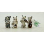 A set of Beswick cats playing musical instruments from the cats quartet: comprising 1026