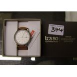 A Titan gents wrist watch: TCS50. Boxed as new