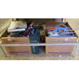 A quantity of wood working / picture framing sunderies: together with work shop hoover, compresser