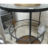 Circular Glass Topped Occassional Table: ( please refer to conditions on lot 599)