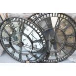 Antique Round Metal Skeleton Wall Clock with Roman Numerals & Mirrored backs(3): ( please refer to
