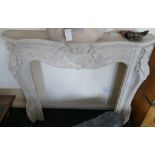 Rococo Style Fire Surround together with Oriental Swan Figure: 145 x 33 x 120cm (please refer to